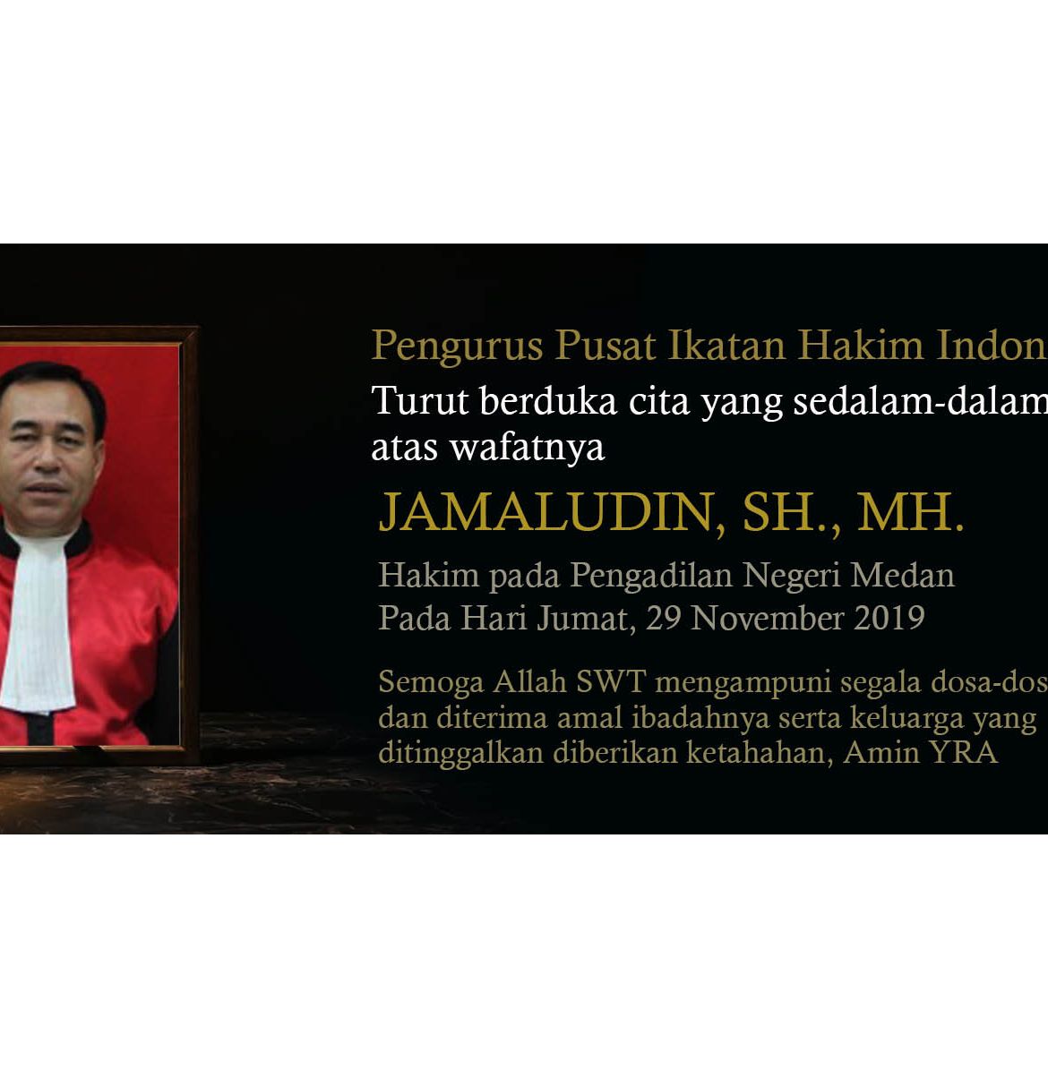 BERITA DUKA CITA HAKIM JAMALUDIN,.S.H., M.H