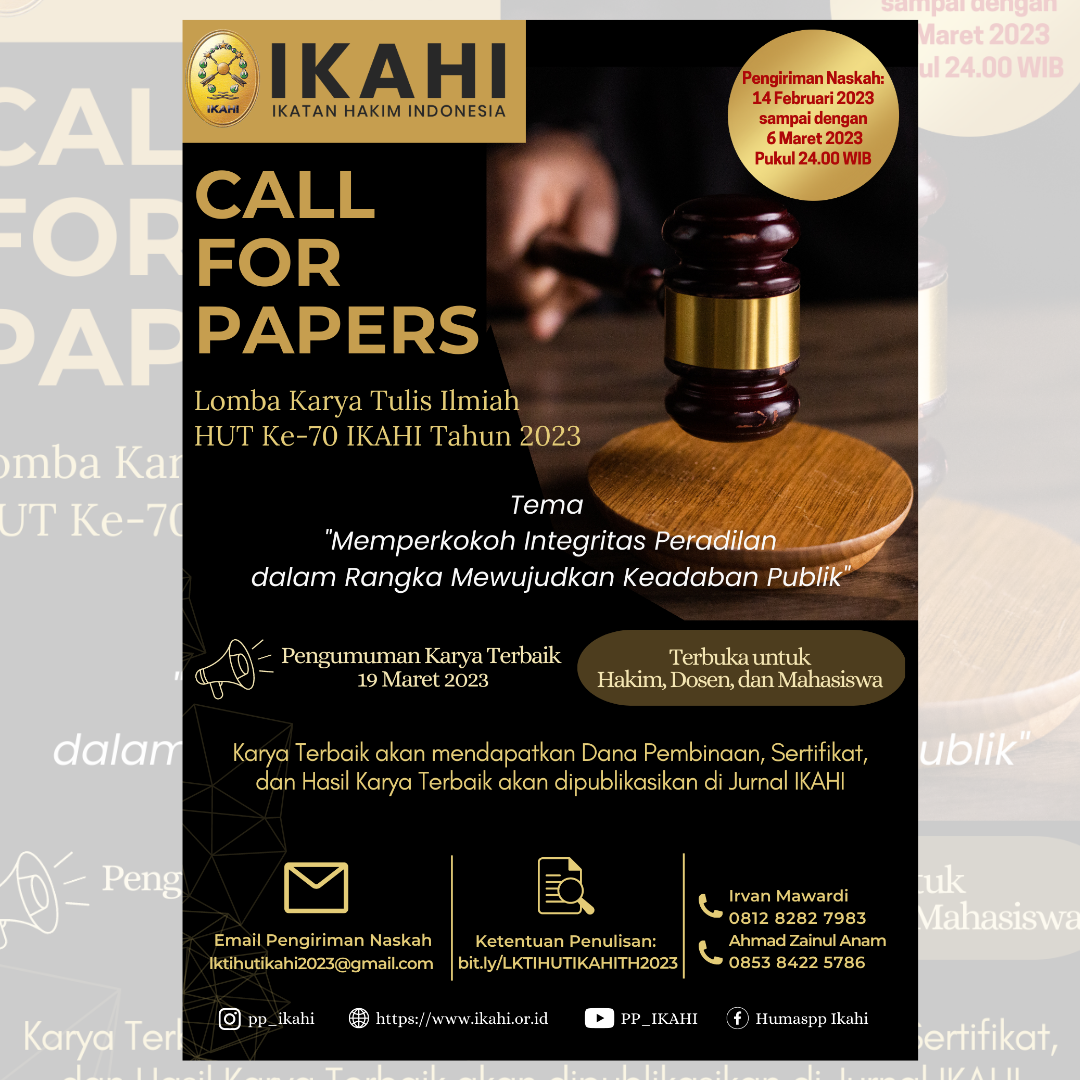 Lomba Karya Tulis Ilmiah (LKTI) Lomba Karya Tulis Ilmiah HUT IKAHI Ke-70 Tahun 2023