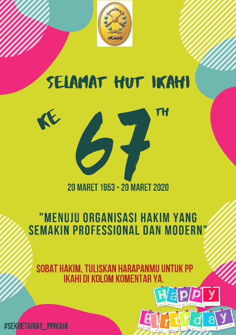 SELAMAT ULANG TAHUN IKAHI KE 67 